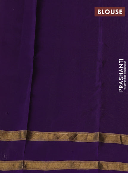 Kanchipuram silk saree mehendi green and violet with zari woven buttas and rettapet zari woven border