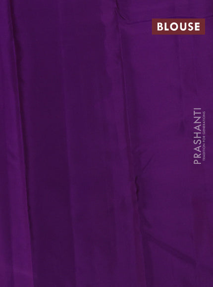 Kanchipuram silk saree lavender shade and violet with zari woven buttas and zari woven border