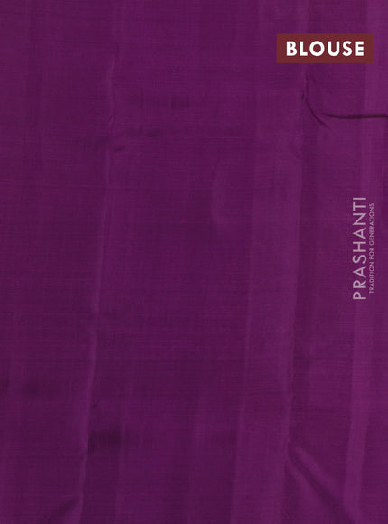 Kanchipuram silk saree mauve pink and dark pink with plai body and zari woven butta border