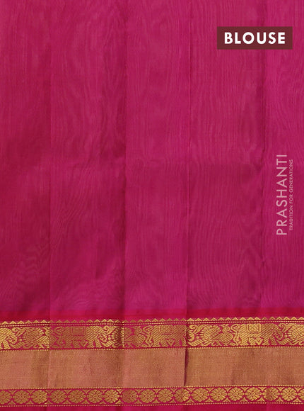 Kuppadam silk cotton saree dark beige and pink with allover zari woven buttas and rettapet zari woven korvai border