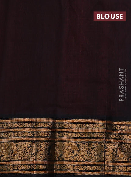 Kuppadam silk cotton saree peach pink and black with allover zari checked pattern and long zari woven border
