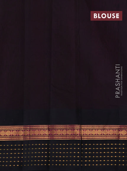 Kuppadam silk cotton saree pink and black with zari woven buttas and temple design zari woven butta border