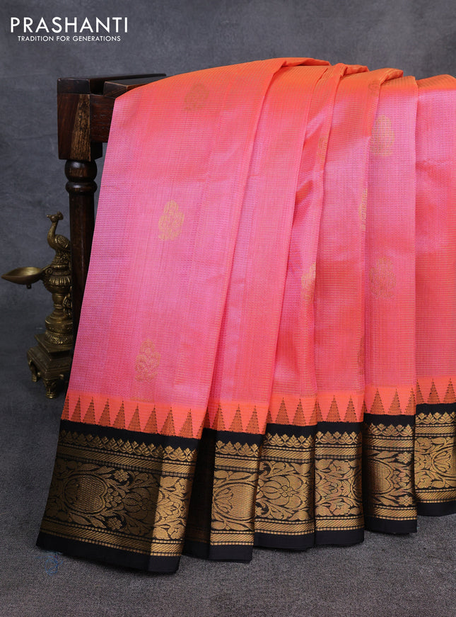 Kuppadam silk cotton saree with allover vaiarosi pattern & buttas and temple design zari woven border