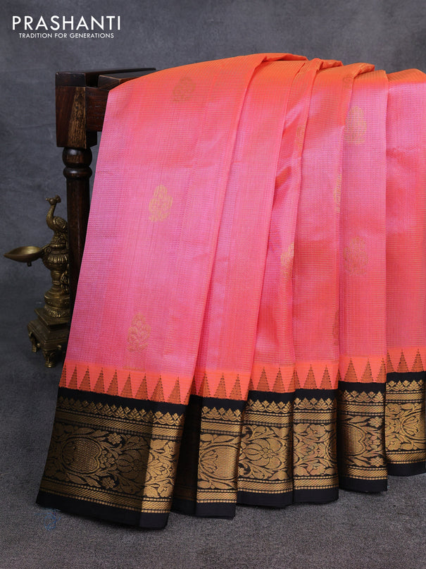 Kuppadam silk cotton saree with allover vaiarosi pattern & buttas and temple design zari woven border