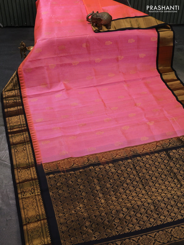 Kuppadam silk cotton saree with allover vaiarosi pattern & buttas and temple design zari woven border