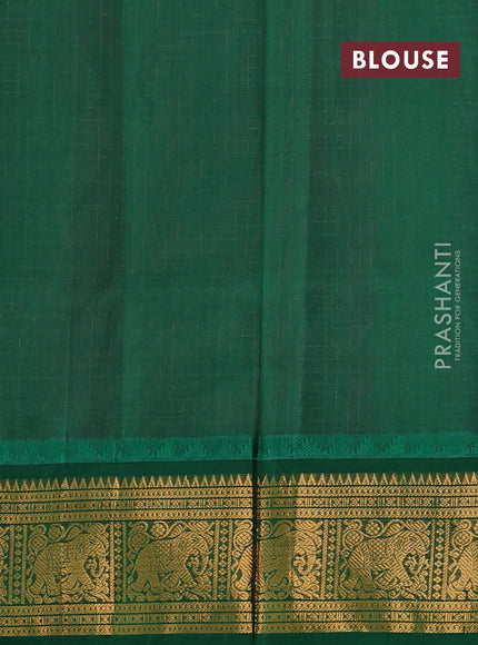Kuppadam silk cotton saree deep purple and green with allover laksha deepam pattern and temple design zari woven border