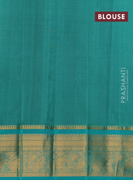 Kuppadam silk cotton saree deep wine and teal green with allover laksha deepam pattern and temple design zari woven border