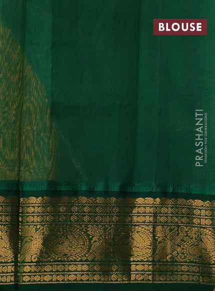 Kuppadam silk cotton saree yellow and green with allover zari checked pattern and temple design zari woven border