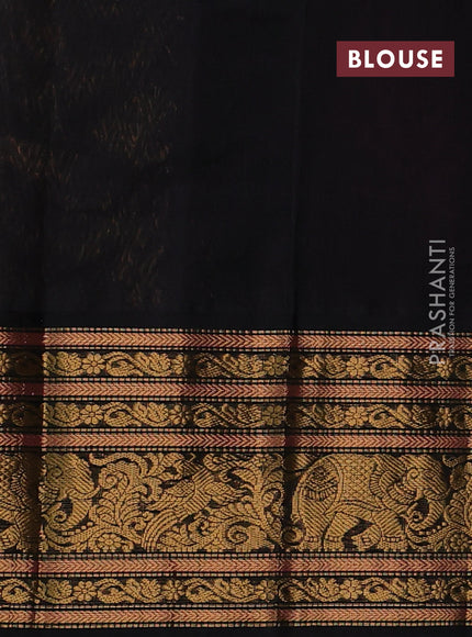 Kuppadam silk cotton saree dark pink and black with allover zari checked pattern and long zari woven korvai border