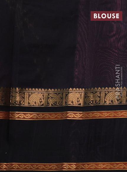 Kuppadam silk cotton saree light pink and black with allover zari checked pattern and temple design rettapet zari woven butta border