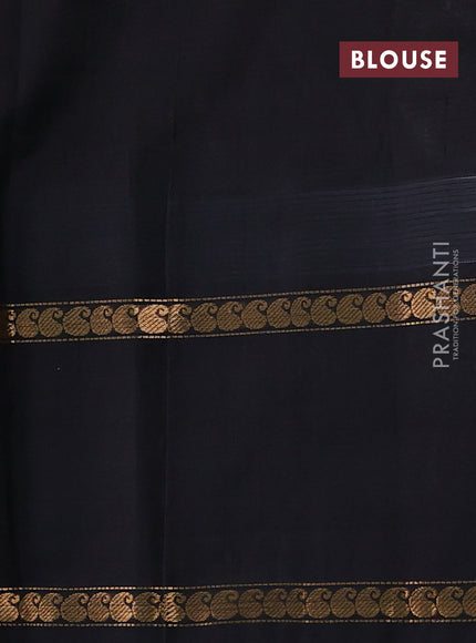 Kuppadam silk cotton saree beige and black with allover thread checked pattern and temple design rettapet zari woven butta border