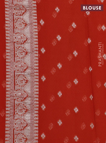 Art chiffon saree orange with allover vanasingaram weaves and zari woven border