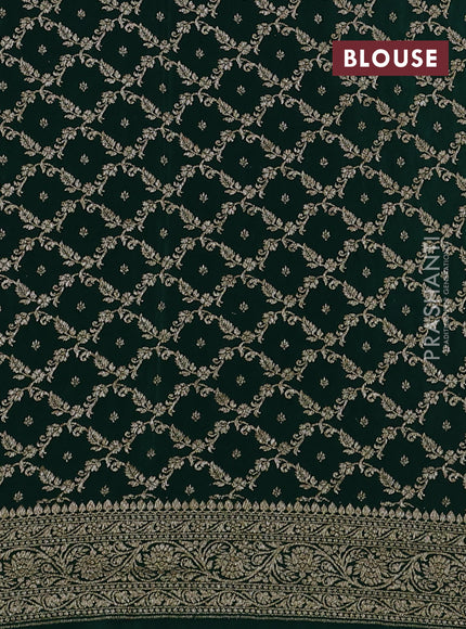 Banarasi crepe partly saree pastel green and green with allover thread & zari woven buttas and woven border