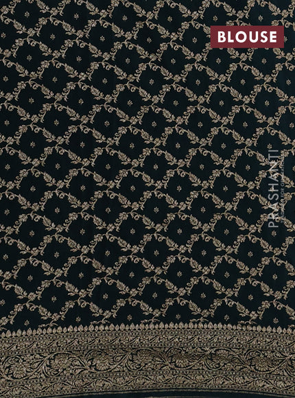 Banarasi crepe partly saree lavender shade and peacock green with allover thread & zari woven buttas and woven border