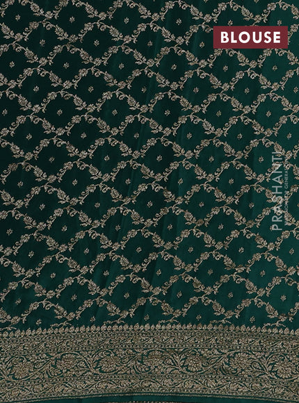 Banarasi crepe partly saree pastel green and green with allover thread & zari woven buttas and woven border