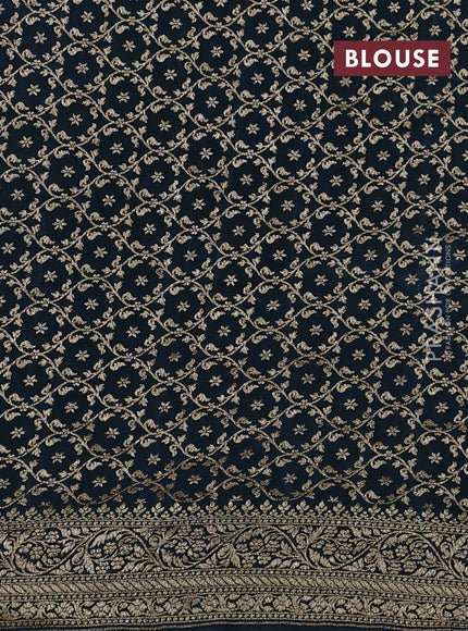 Banarasi crepe partly saree pastel purple and peacock green with allover thread & zari woven buttas and woven border