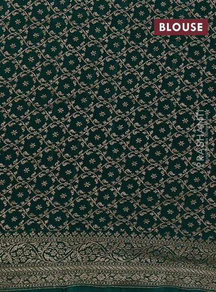 Banarasi crepe partly saree pastel green and green with allover thread & zari woven buttas and woven border