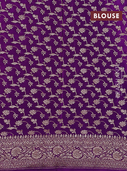 Banarasi crepe partly saree blue and purple with allover thread & zari woven buttas and woven border