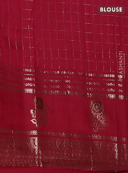 Semi chanderi saree black and maroon and long rettapet zari woven border and rettapet zari woven butta border