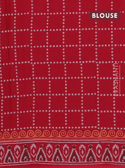 Cotton block printed saree maroon with floral butta prints and printed border