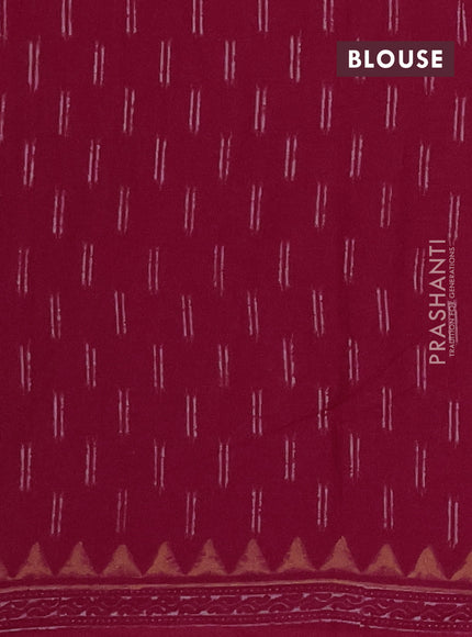Cotton block printed saree maroon with butta prints and printed border