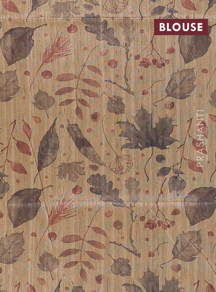 Art dupion saree black and beige with allover zari woven buttas and printed pallu