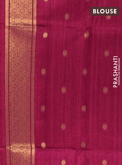 Bhagalpuri tussar saree beige and dark pink with allover kalamkari prints & zari buttas and zari woven butta border