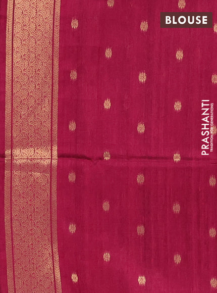 Bhagalpuri tussar saree dark pink with allover kalamkari prints & zari buttas and zari woven butta border