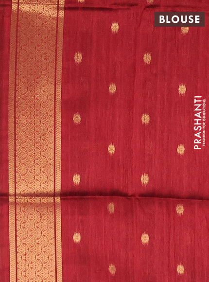 Bhagalpuri tussar saree maroon with allover kalamkari prints & zari buttas and zari woven butta border