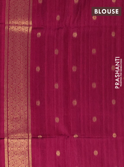 Bhagalpuri tussar saree beige and dark pink with allover kalamkari prints & zari buttas and zari woven butta border