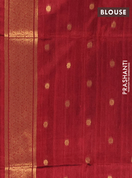 Bhagalpuri tussar saree maroon with allover zigzag ikat prints and zari woven butta prints