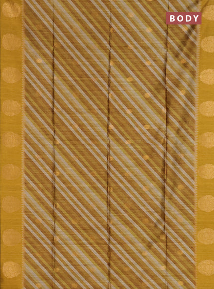 Bhagalpuri tussar saree mustard yellow with allover leheriya prints & zari buttas and zari woven butta prints