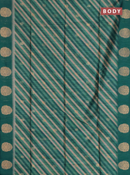 Bhagalpuri tussar saree peacock green with allover leheriya prints & zari buttas and zari woven butta prints