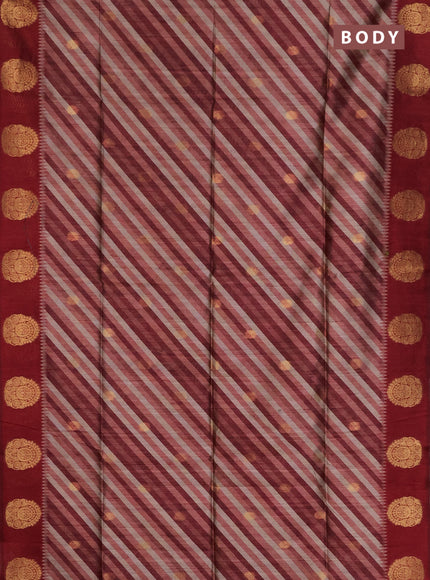 Bhagalpuri tussar saree maroon with allover leheriya prints & zari buttas and zari woven butta prints