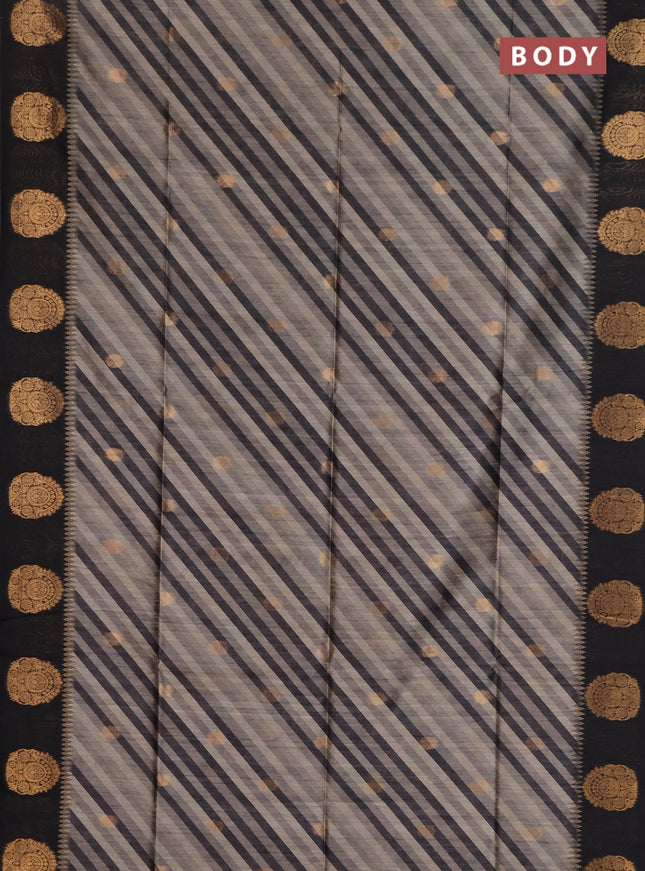 Bhagalpuri tussar saree black with allover leheriya prints & zari buttas and zari woven butta prints