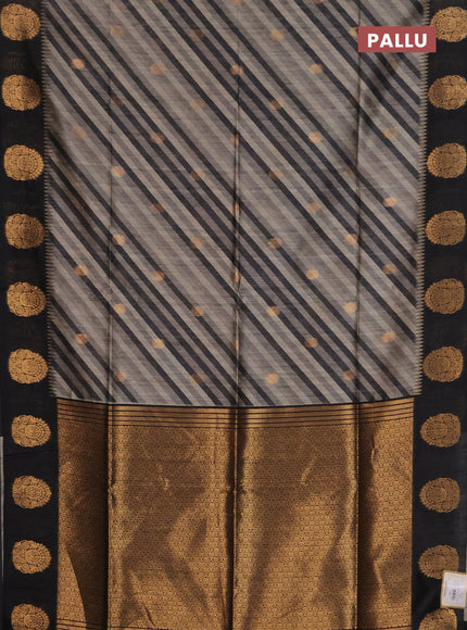 Bhagalpuri tussar saree black with allover leheriya prints & zari buttas and zari woven butta prints