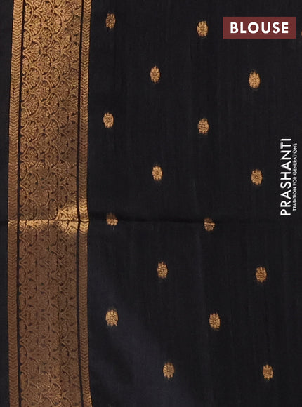 Bhagalpuri tussar saree black with allover leheriya prints & zari buttas and zari woven butta prints