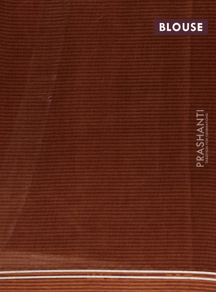 Chanderi silk cotton saree maroon and rust shade with pichwai prints and woven border