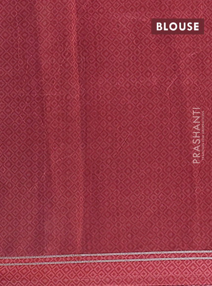 Chanderi silk cotton saree purple and peach with pichwai prints and woven border