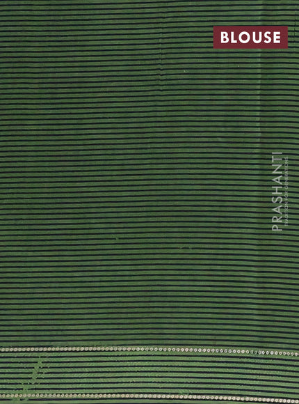Chanderi silk cotton saree navy blue with pichwai prints and woven border
