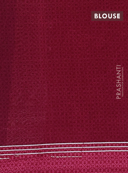 Chanderi silk cotton saree dark pink and purple with allover ikat buttas and woven border