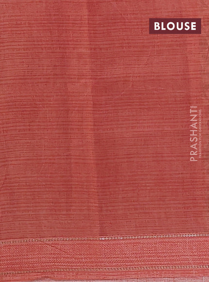 Chanderi silk cotton saree cream and peach with allover kalamkari prints and woven border