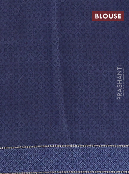 Chanderi silk cotton saree pastel grey and blue with allover floral prints and woven border
