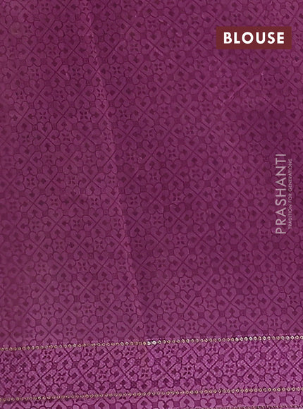 Chanderi silk cotton saree rosy brown and lavender shade with allover floral prints and woven border