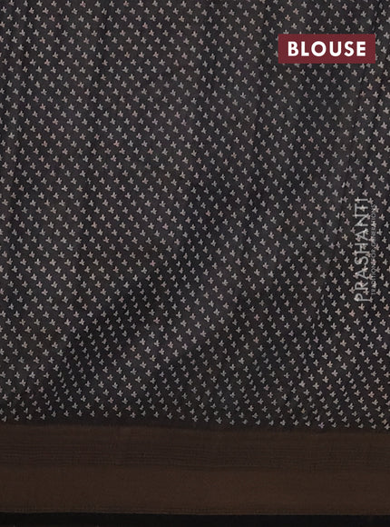 Semi raw silk saree black with allover butta prints and zari woven border