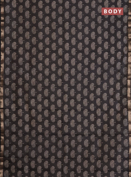 Semi raw silk saree black with allover butta prints and zari woven border