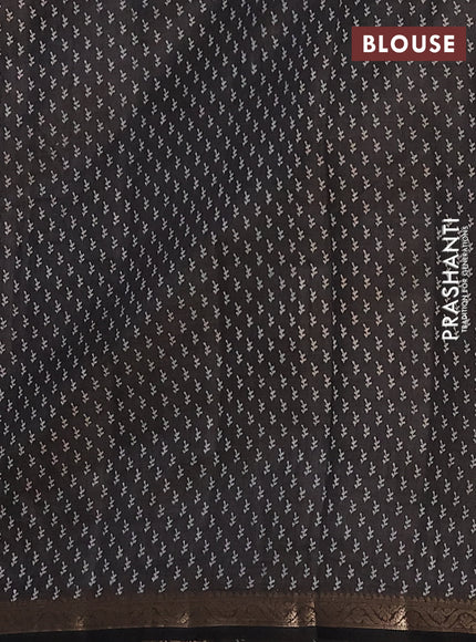 Semi raw silk saree black with allover butta prints and zari woven border