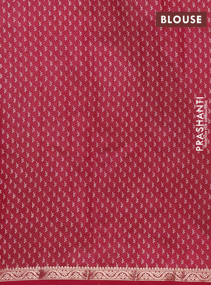 Semi raw silk saree maroon with allover butta prints and zari woven border