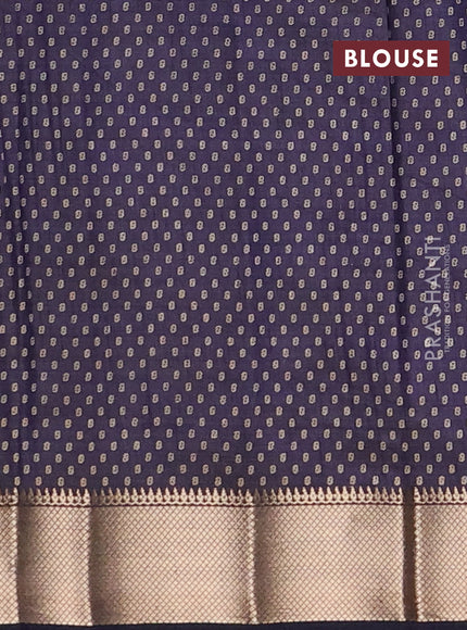 Semi raw silk saree black with allover box type butta prints and zari woven border