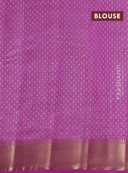 Semi raw silk saree lavender with allover box type butta prints and zari woven border